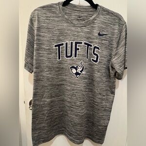 Nike Gray Tufts T-Shirt with Navy Accents - Medium